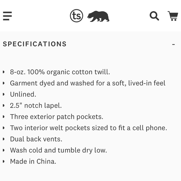 NEW Taylor Stitch green blazer sz44 XL foundation sports coat cotton twill NWT - Picture 6 of 16